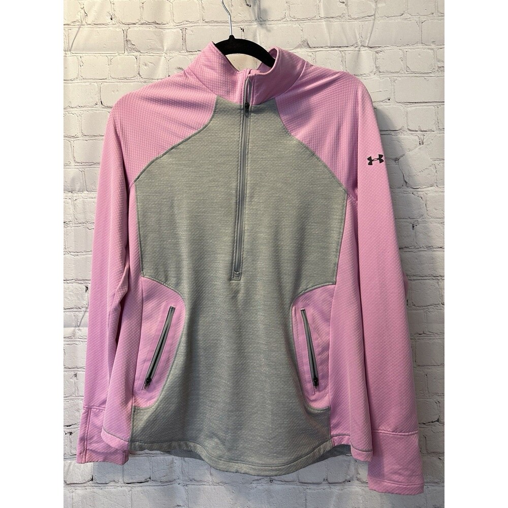 EUC Under Armour Cold Gear Quarter Zip Large Purple